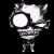 Pixelated black-and-white image of a cartoon character with large circular eyes and a single horn, standing next to stylized text reading "The Evicted" on a dark background.