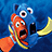 Pixelated cartoon characters with wide eyes and open mouths on a blue background, accompanied by pixelated text reading "everyone has dory moments... I have them... ...ALL THE TIME!!! :D :D :D".