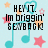 Pixelated light blue background with black text reading 'HEY JT. Im briggin' SEYBOK!' surrounded by cyan musical notes and pink/orange stars.