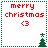 Four identical pixel-art display 'merry christmas' text with a heart symbol, each bordered by green dotted lines and featuring a small Christmas tree in the bottom-right corner