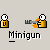 Pixelated animation of a yellow robot firing a weapon, with red splatter effects expanding across frames.