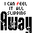 A 6-frame animated contact sheet showing pixelated text "I CAN FEEL IT ALL SLIPPING AWAY" with alternating black and red color schemes across frames.