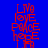 Red text spelling 'LIVE', 'LOVE', 'PEACE', 'HOPE' vertically stacked on blue background with white horizontal stripes, animated to shift position.