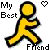 Static pixel art icon featuring a yellow stick figure with black outline, text 'My Best Friend', and heart symbol on white background.