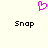 A static pixel art image with a pink heart symbol above two black "Snap" text labels on a light background.