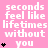 Pink background with repeated white text 'seconds feel like lifetimes without you' and black heart symbols in a pattern