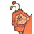 A 50x50 pixel animated buddy icon featuring a cartoon character with orange hair and antennae on the left, next to green text reading "Original Icons .com" on a dark green background.