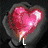 A heart-shaped icon with pink and white gradient, surrounded by dark gray smoke-like edges, labeled 'L' at bottom.