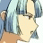 Pixelated anime-style character profile with light blue hair and glasses on left, black background with white text "Anime IM" and signature on right.