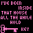A 48x48 pixel animated contact sheet showing two frames of a text-based animation with pink pixelated text and keys on black background.