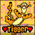 Pixelated cartoon tiger with striped body and white belly stands on patterned background, text "Tigger" with red hearts below, pink text "CUZ IM The ONLY" on blue and green