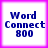 Four identical pixelated text arranged in a , each displaying "Word Connect 800" with blue lettering on white backgrounds and pink borders
