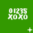 Green background with white text '01235 XOXO' repeated in a , plus animated symbols changing across frames