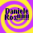 Four identical display 'Daniele Rox!!!!' text over yellow and purple spiral backgrounds with pixelated edges
