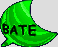 Two pixelated speech bubbles with text, one green crescent-shaped and one orange oval-shaped, above a blue rectangle with multilingual chat-related text.