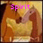 Pixelated anime-style character in yellow dress with brown hair, shown across four with changing text overlays