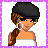 Pixel art contact sheet showing a character with braided hair and black beret alongside text panels reading "I may not be popular" and "But it looks like I am" on blue backgrounds within purple dotted border.