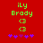 Green text 'iLy Brody' above two green '<3' symbols and five purple asterisks on a red background.