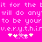 Pixelated text on bright pink background with heart and plus symbols below, animated text repetition.