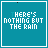 25 teal squares with white text reading "THERE'S NOTHING BUT THE RAIN" and subtle raindrop animations