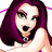 A pixelated cartoon-style image of a woman with purple hair and green eyes on the left, next to bright green text reading "Original Icons .com" on a dark green background.