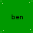 Green background with white speckles and repeated black text 'ben' in a pattern, partially obscured by gray rectangle