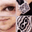 Animated sequence showing a person's face with repeated eye and mouth expressions, alternating with black-and-white spiral patterns.