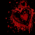 Red heart-shaped icon with dripping blood effect on black background, text 'my heart bleeds for you' in red pixelated font.