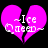 ~Ice Qieed~ in white pixelated text over a broken pink heart on black background; two identical frames show no visible animation changes.