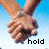 A 6-frame animated contact sheet showing hands holding and a heart symbol, with text changing from 'hold my hand' to heart icons against a blue sky background.
