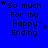 Blue background with black text reading "So much For my Happy Ending" and scattered star symbols in various positions across the
