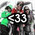 Group of people in a vehicle with a large black and white '<33' symbol overlaid on the left side, transitioning to a version without the symbol.