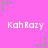 Pixelated pink background with repeated 'Kah Razy' text and green star-shaped animations in corners.
