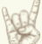 Animated sequence of a hand making the rock gesture with text overlay transitioning from 'rock' to 'rock on!' across frames.