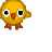 Yellow chick with orange beak and feet, black eyes, blue text reading 'ADMIT IT YOU'RE JEALIOUS' or 'OF THIS CHICK!' on white background.