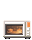 Pixel art animation of a microwave oven with a person's head emerging from the door, showing sequential changes in the microwave door state and the person's facial expression.