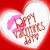 Red heart-shaped icon with white border and pink bow, displaying 'Happy Valentine's Day' text in red pixelated font.