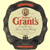 Static circular icon with dark border and red accents featuring the word 'Grants' in stylized text on a light background, likely representing a liquor brand logo.