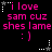 Pixelated text and star symbols on black background with pink and white elements, showing repeated phrases and emoticons.