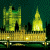 Pixelated image of a golden bridge with two towers under dark sky, adjacent to green background with bright green text reading Original Icons .com.