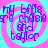 Four identical pixelated icons arranged in a , each featuring purple text on a cyan and pink spiral background