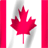Static pixel art of a red maple leaf centered on white background with vertical red stripes on both sides.