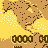 Animated contact sheet showing 9 frames of a pixel-art character in yellow tunnels with MasterCard logos, displaying sequential movement and text changes.