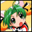 A pixelated anime-style character with green hair and pink ears on the left, next to a black background with white text "Anime IM" and a stylized signature on the right.