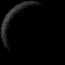 Six of a black background with gray crescent arcs and yellow star-like shapes of varying sizes and brightness