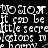 A black-and-white animated icon displays repeating text patterns with pixelated lettering and blurred motion effects.