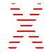 Four red X-shaped icons on gray background, each with distinct horizontal line patterns and varying solidness across four