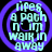 Four identical circular icons with purple borders display light blue text reading 'tips & path n'm walkin away' on a black background.