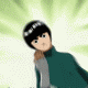 Animated sequence of a character in green and gray clothing with brown hair, showing head turns and arm movements against a light green radial background.