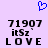 Blue pixelated heart symbol above black text on light purple background, with two identical side-by-side arrangements of numbers and letters.
